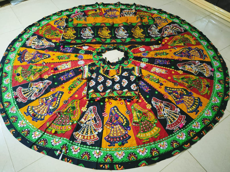 Navratri Special Gamthi Print With Kutchi Work Lehenga AF