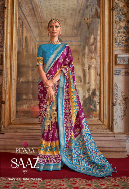 Party Wear Rewaa Dola Silk Saree Anant Tex Exports Private Limited