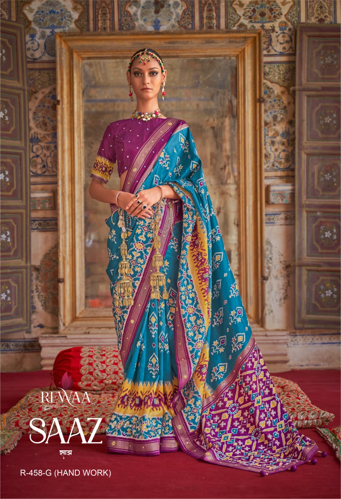 Party Wear Rewaa Dola Silk Saree Anant Tex Exports Private Limited