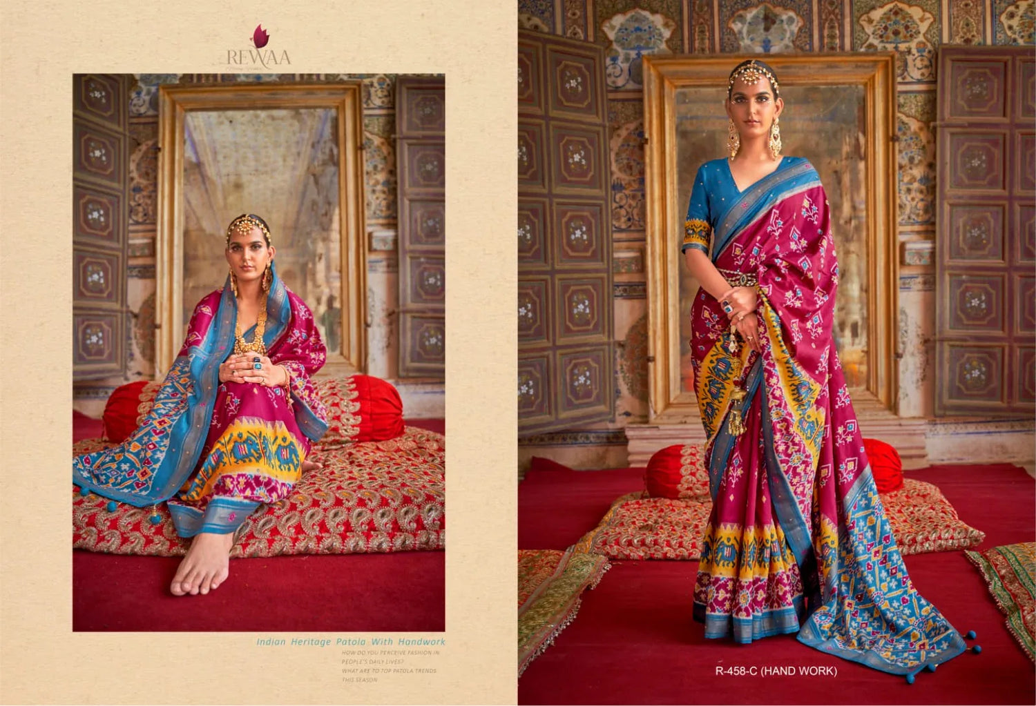 Party Wear Rewaa Dola Silk Saree Anant Tex Exports Private Limited