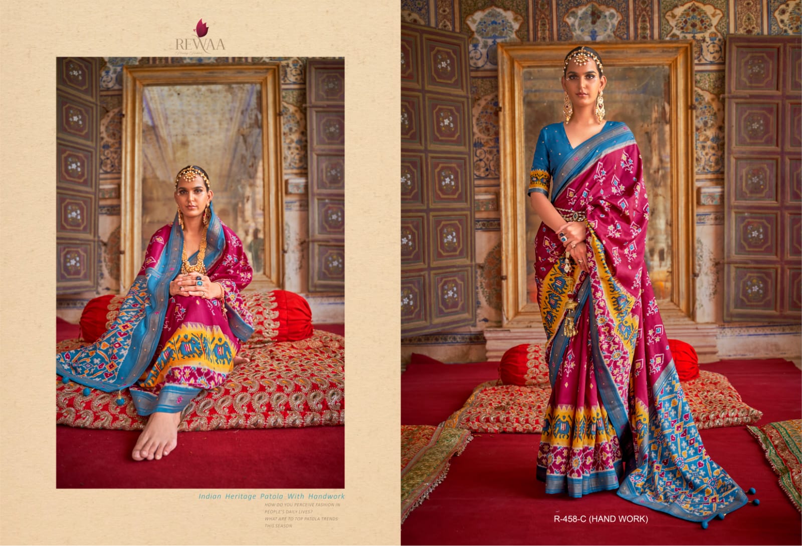 Party Wear Rewaa Dola Silk Saree Anant Tex Exports Private Limited