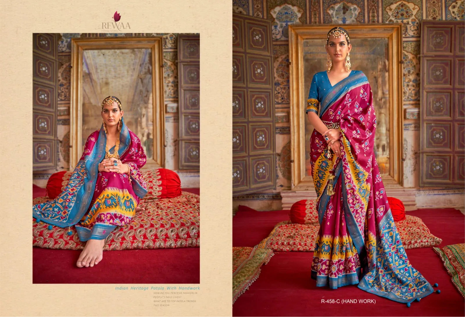 Party Wear Rewaa Dola Silk Saree Anant Tex Exports Private Limited