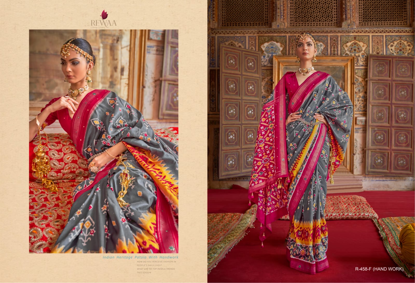 Party Wear Rewaa Dola Silk Saree Anant Tex Exports Private Limited