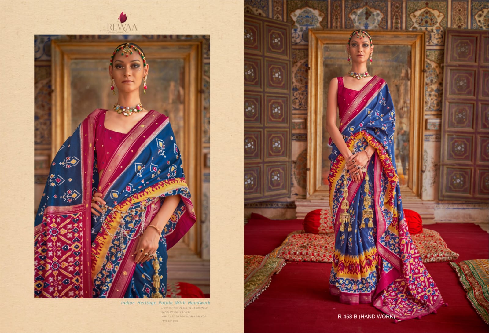 Party Wear Rewaa Dola Silk Saree Anant Tex Exports Private Limited