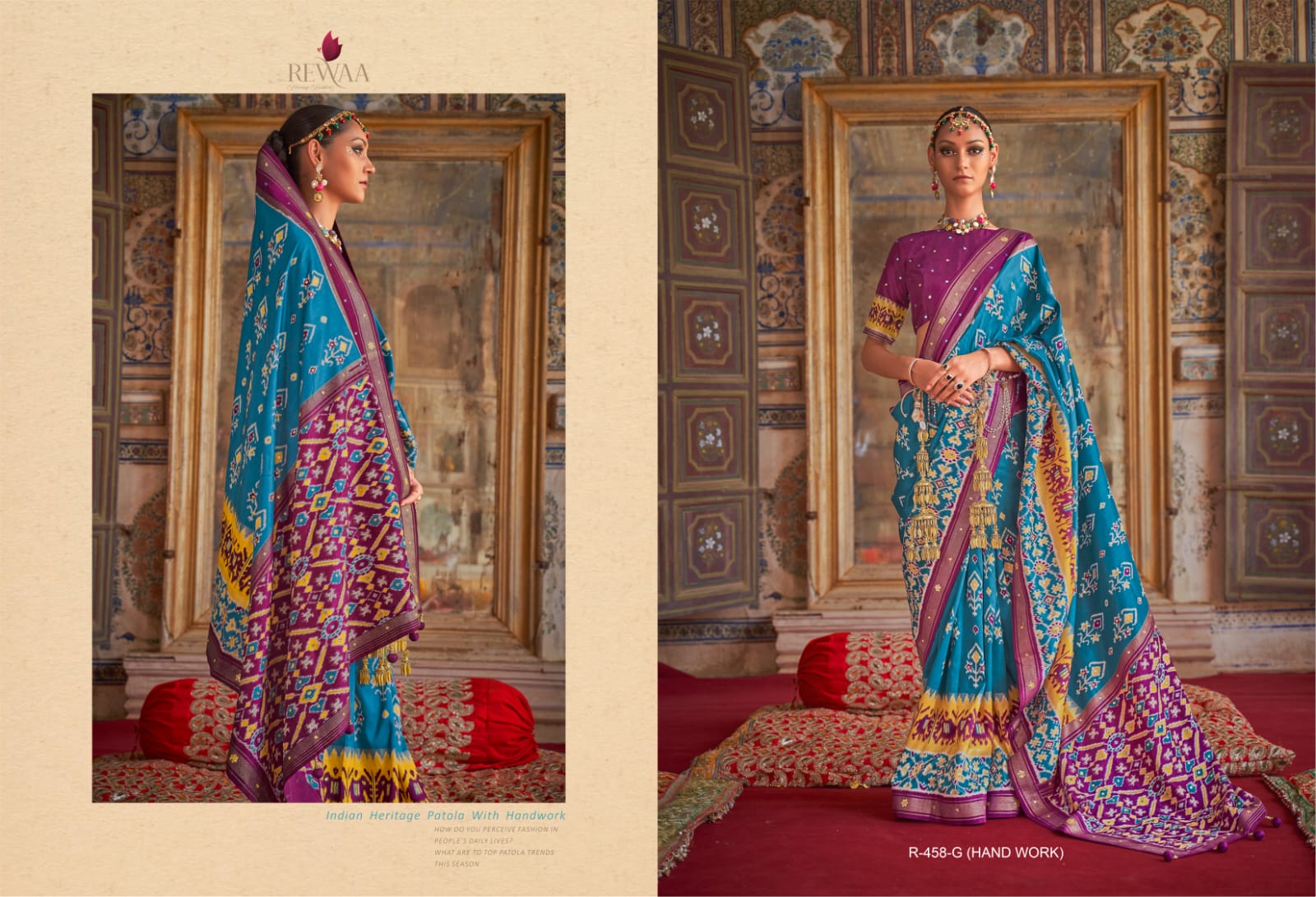 Party Wear Rewaa Dola Silk Saree Anant Tex Exports Private Limited