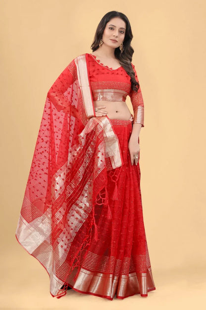 Pure Suprima Organza Silk Saree With Pompom+Sequence Anant Tex Exports Private Limited