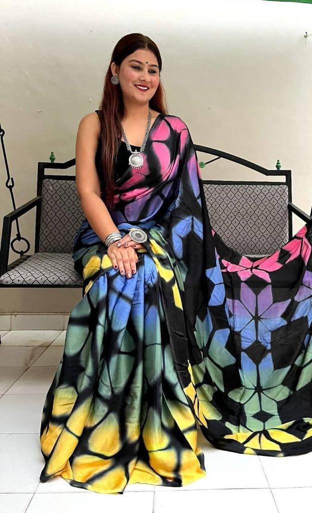 Party wear Sibori Digital Print Softy Saree Anant Tex Exports Private Limited