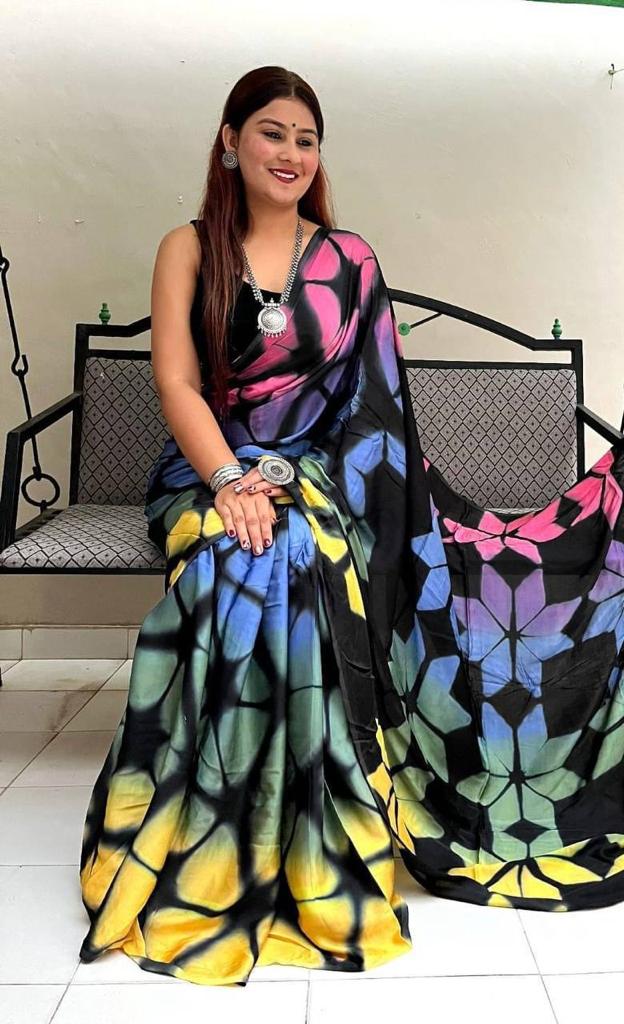 Party wear Sibori Digital Print Softy Saree Anant Tex Exports Private Limited