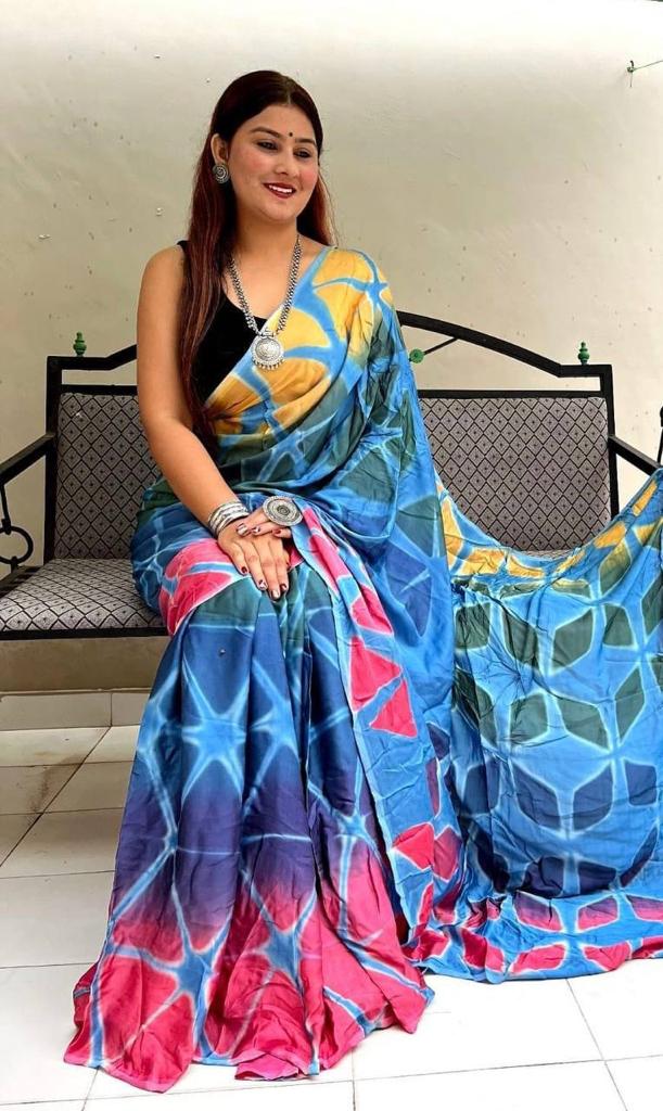 Party wear Sibori Digital Print Softy Saree Anant Tex Exports Private Limited