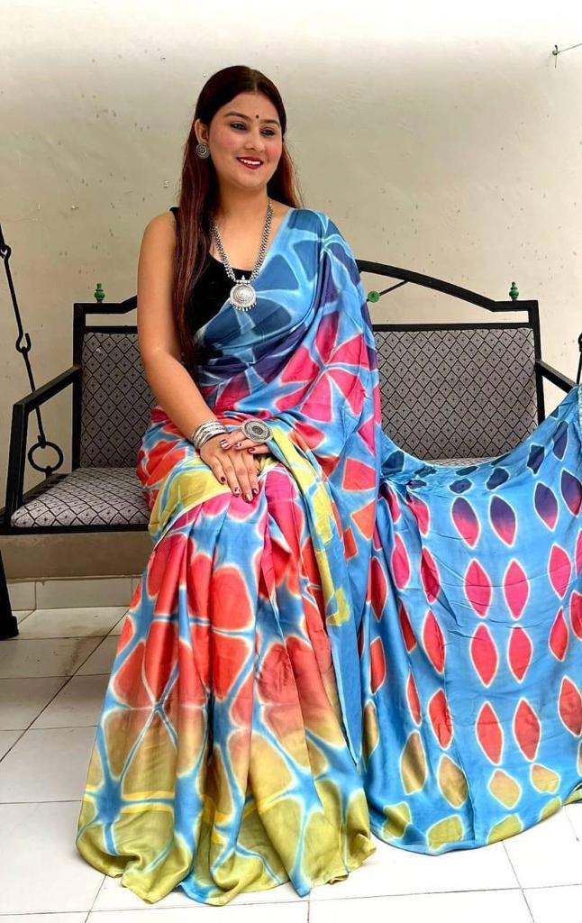 Party wear Sibori Digital Print Softy Saree Anant Tex Exports Private Limited