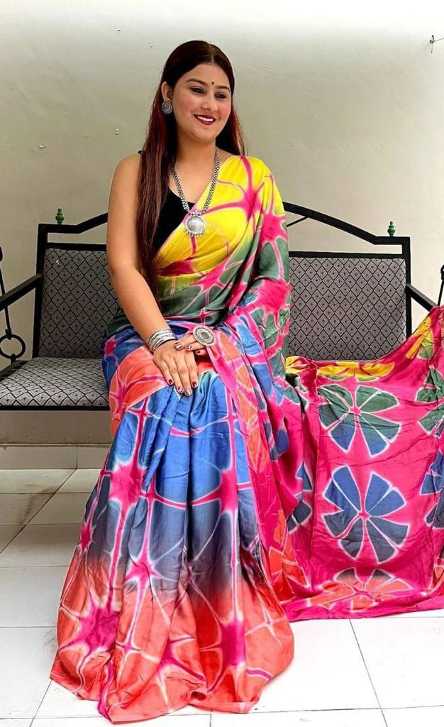 Party wear Sibori Digital Print Softy Saree Anant Tex Exports Private Limited