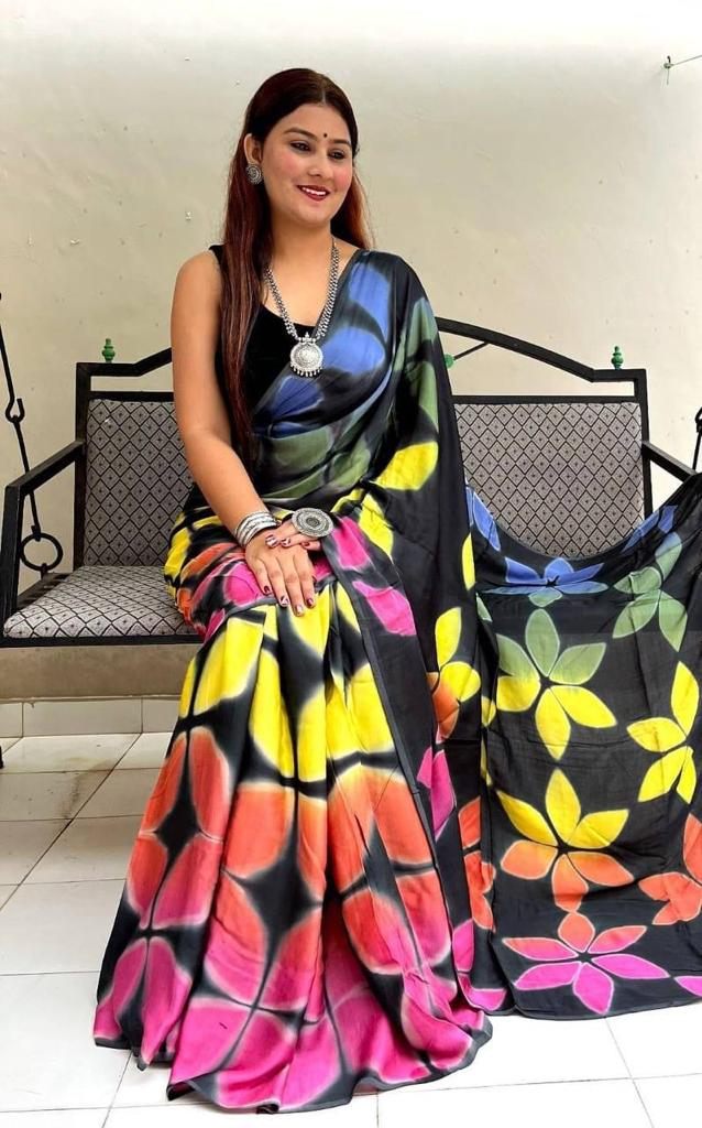 Party wear Sibori Digital Print Softy Saree Anant Tex Exports Private Limited