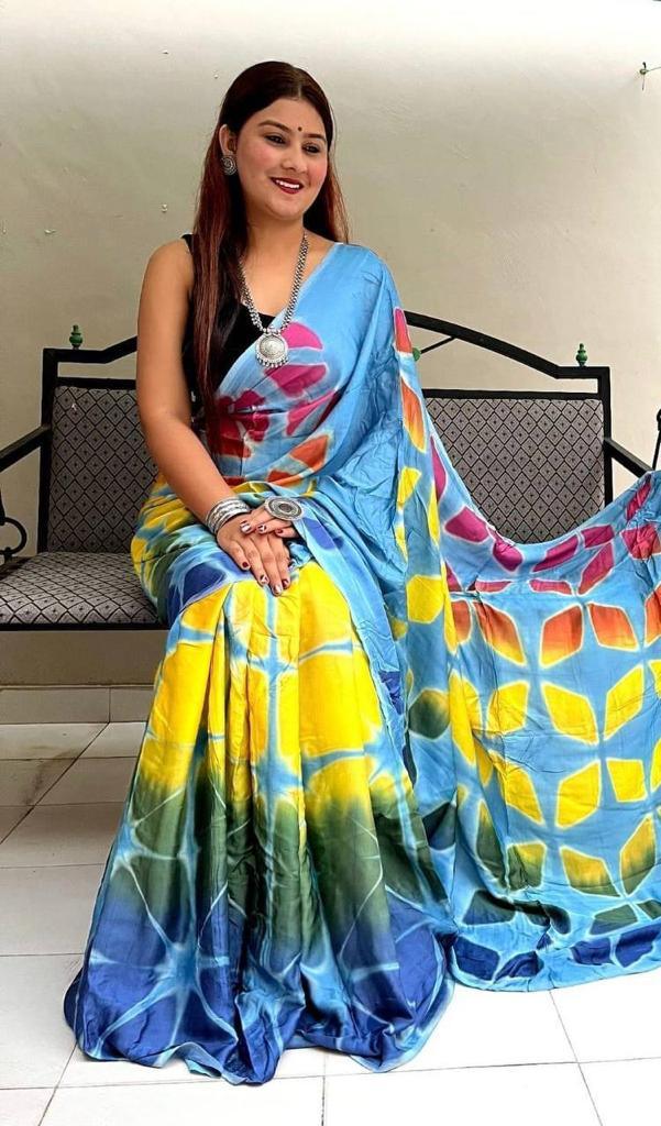 Party wear Sibori Digital Print Softy Saree Anant Tex Exports Private Limited