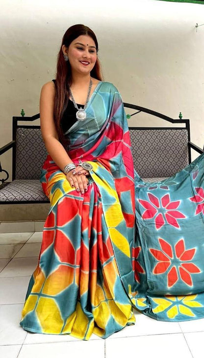 Party wear Sibori Digital Print Softy Saree Anant Tex Exports Private Limited