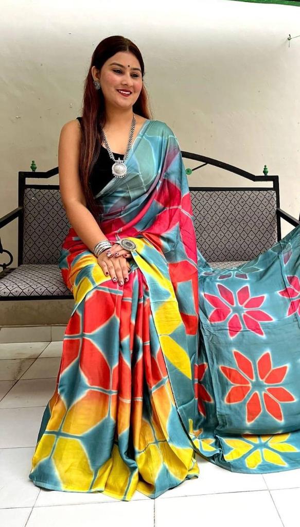 Party wear Sibori Digital Print Softy Saree Anant Tex Exports Private Limited