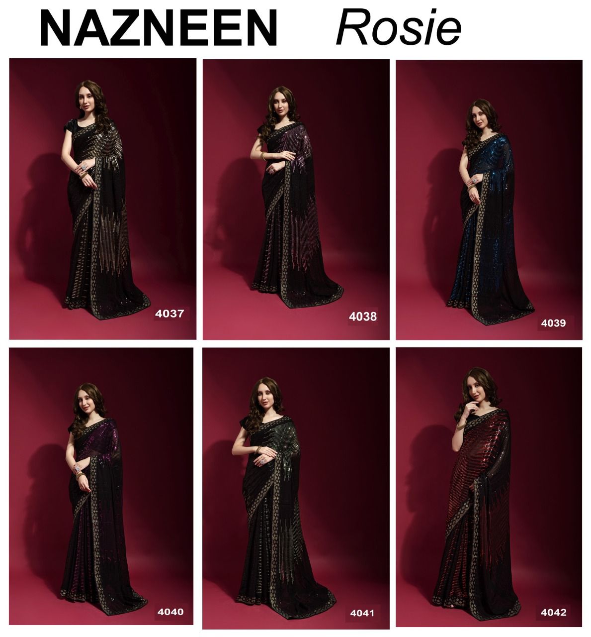 BOLLYWOOD STYLE SQUVENCE NAZNEEN ROSIE  4037 SAREE Anant Tex Exports Private Limited