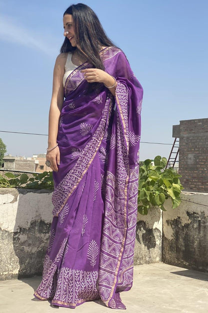Premium Chandreri With Jari Patti Border &amp; Digital Print Saree Anant Tex Exports Private Limited