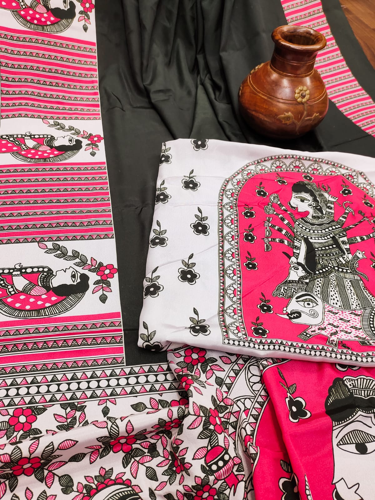 Party Wear Kalamkari Satin Silk Saree Anant Tex Exports Private Limited