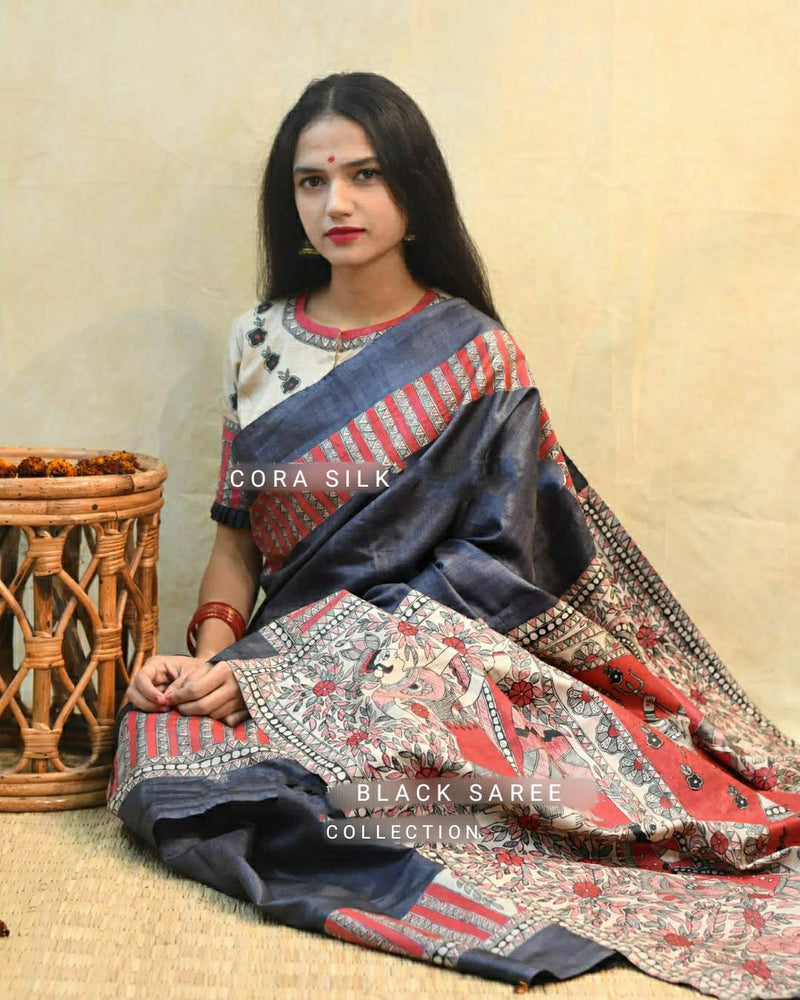 Party Wear Kalamkari Satin Silk Saree Anant Tex Exports Private Limited