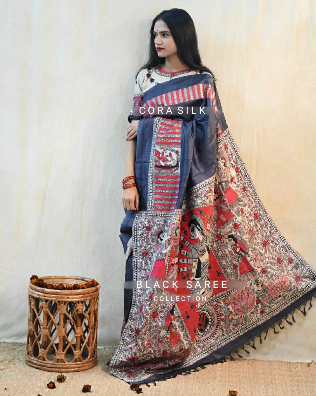 Party Wear Kalamkari Satin Silk Saree Anant Tex Exports Private Limited