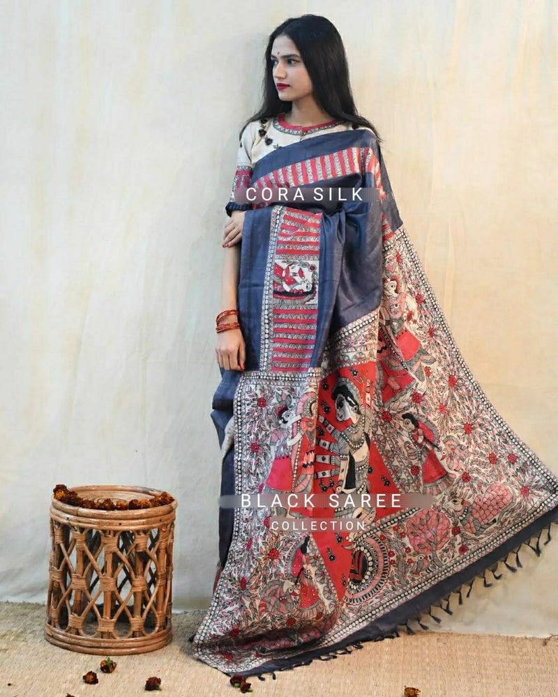 Party Wear Kalamkari Satin Silk Saree Anant Tex Exports Private Limited