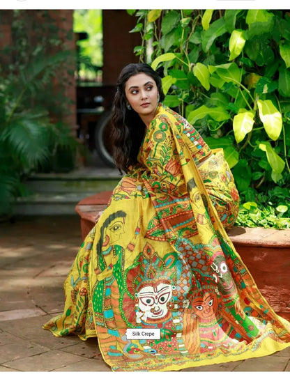 Party Wear Kalamkari Digital Print Saree Anant Tex Exports Private Limited