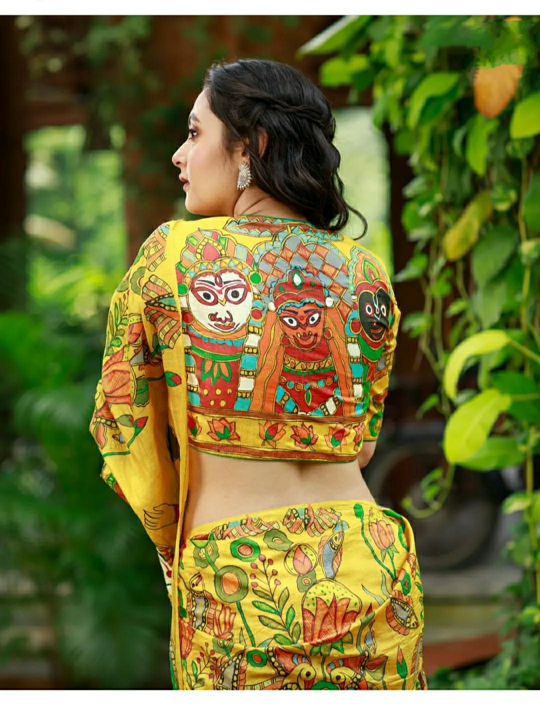 Party Wear Kalamkari Digital Print Saree Anant Tex Exports Private Limited