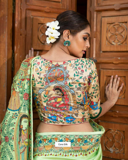 Party Wear Kalamkari Digital Print Saree Anant Tex Exports Private Limited