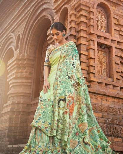 Party Wear Kalamkari Digital Print Saree Anant Tex Exports Private Limited