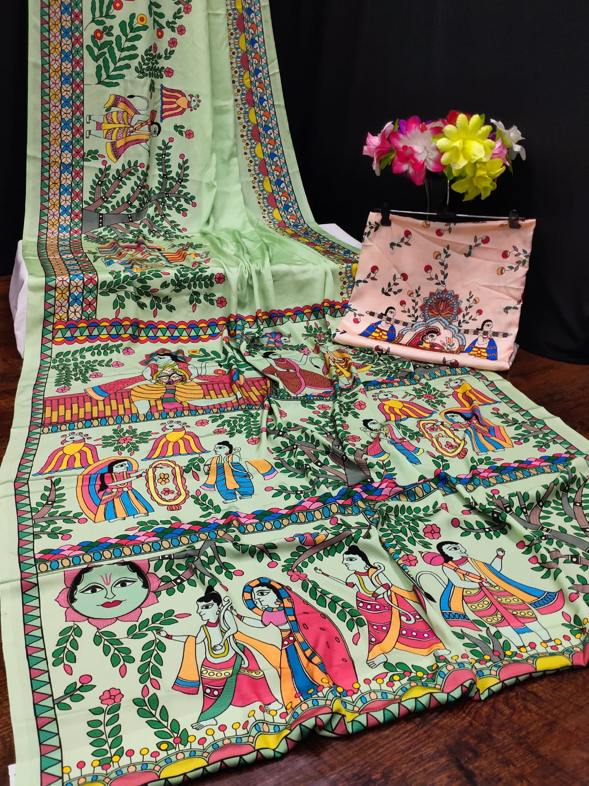 Party Wear Kalamkari Digital Print Saree Anant Tex Exports Private Limited