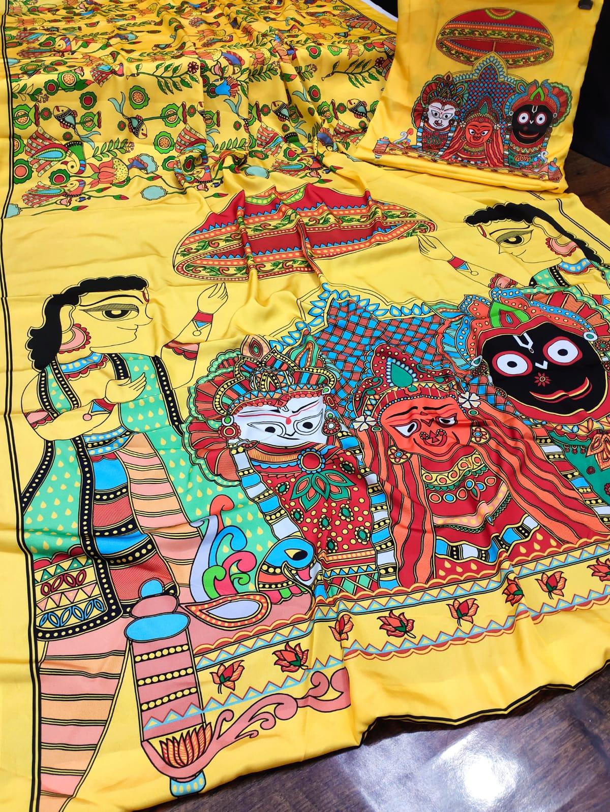 Party Wear Kalamkari Digital Print Saree Anant Tex Exports Private Limited