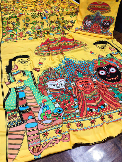Party Wear Kalamkari Digital Print Saree Anant Tex Exports Private Limited