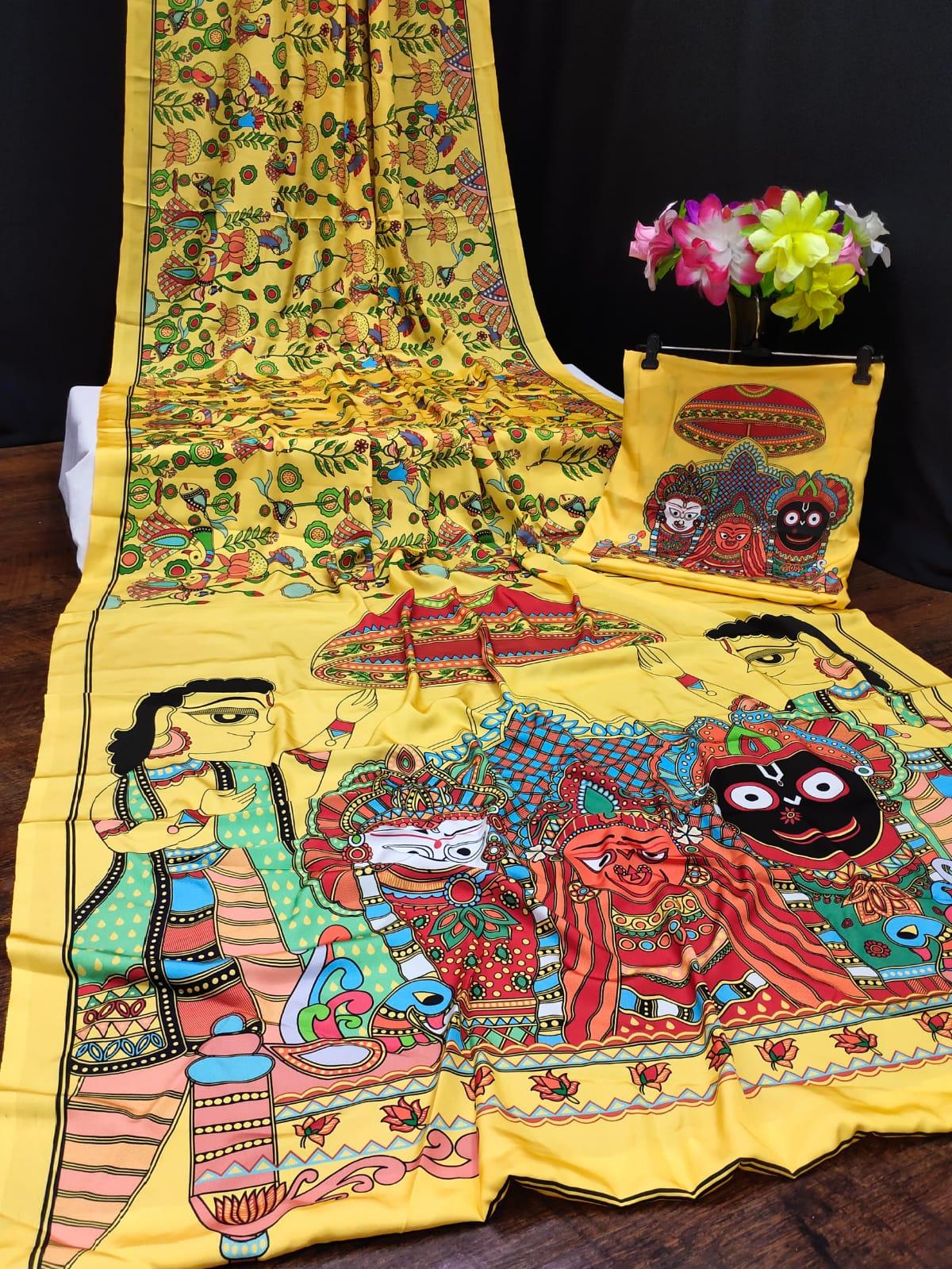 Party Wear Kalamkari Digital Print Saree Anant Tex Exports Private Limited