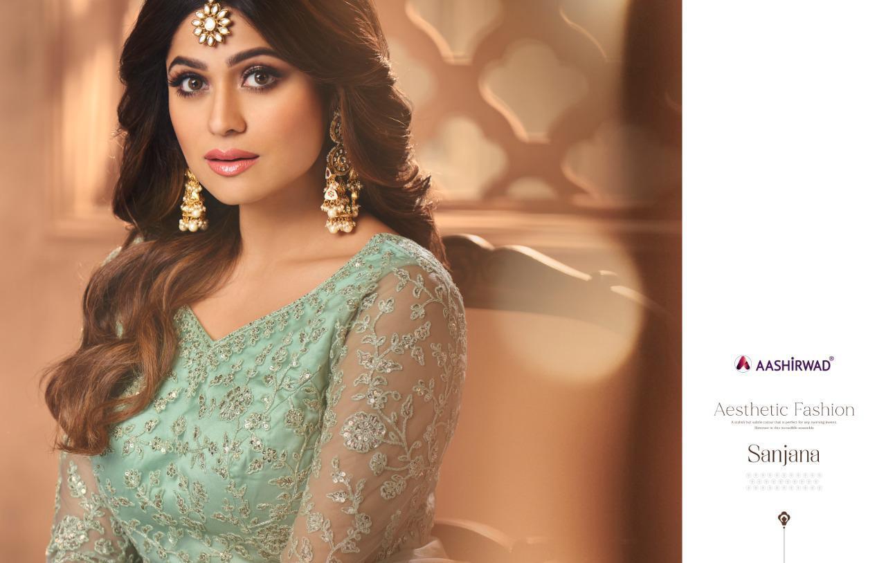 AASHIRWAD SANJANA 8396-8399 SERIES FULL STITCHED SUITS Anant Tex Exports Private Limited