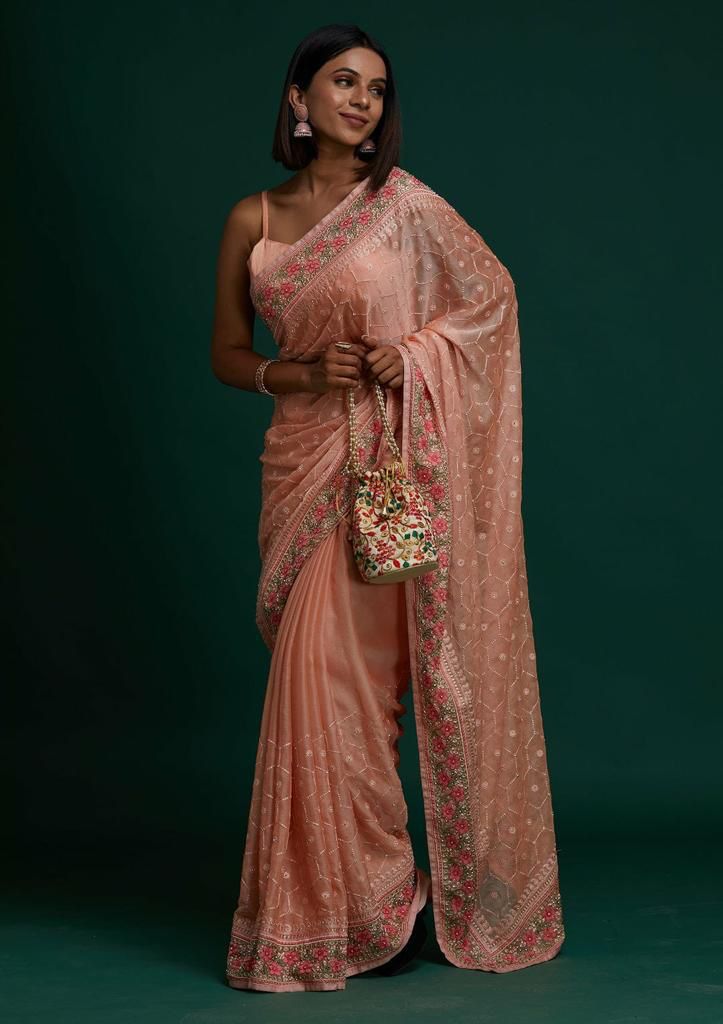 Rasmalai Pure Georgette Silk Saree Anant Tex Exports Private Limited