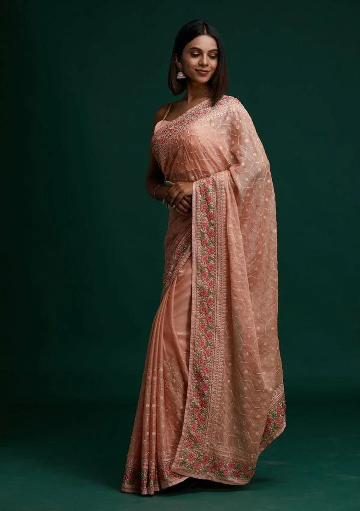 Rasmalai Pure Georgette Silk Saree Anant Tex Exports Private Limited