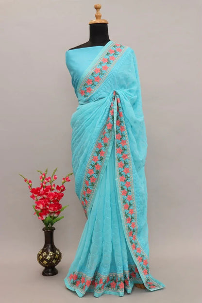 Rasmalai Pure Georgette Silk Saree Anant Tex Exports Private Limited