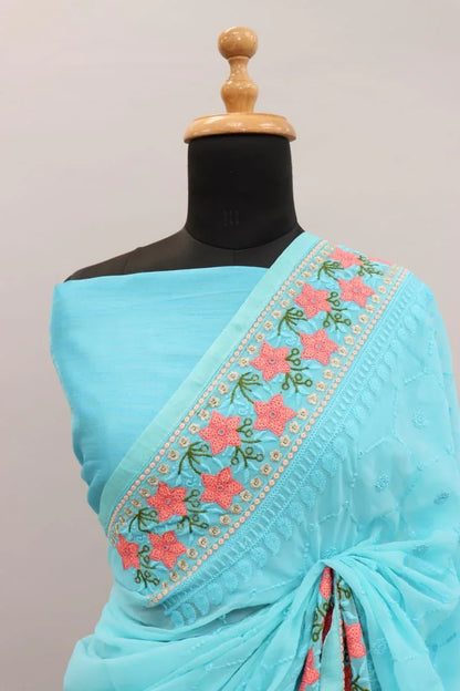 Rasmalai Pure Georgette Silk Saree Anant Tex Exports Private Limited