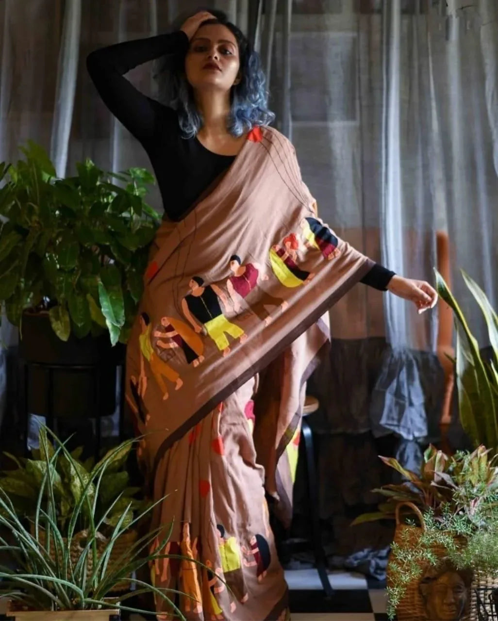 Pure Linen saree Anant Tex Exports Private Limited