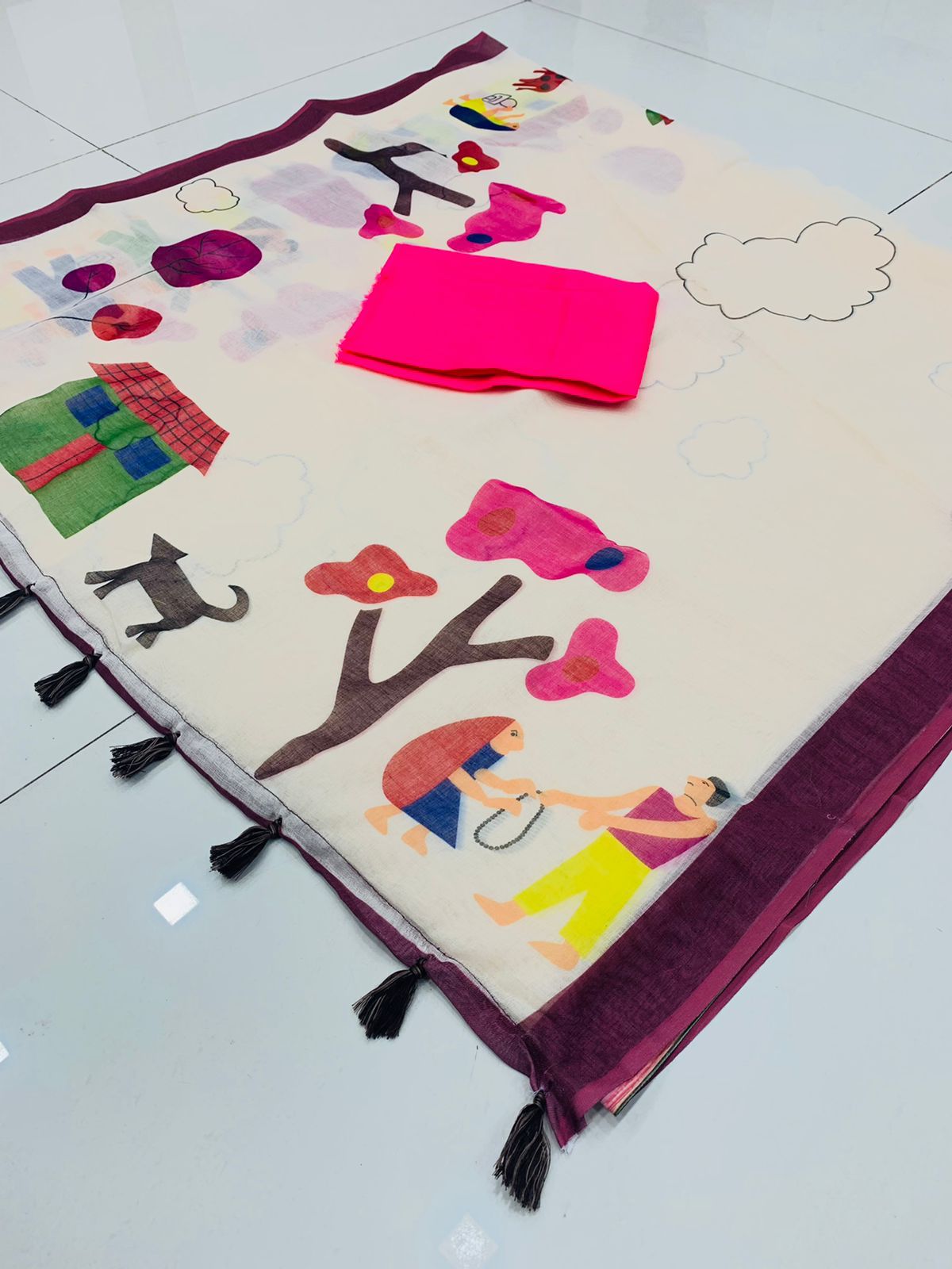 Pure Linen saree Anant Tex Exports Private Limited