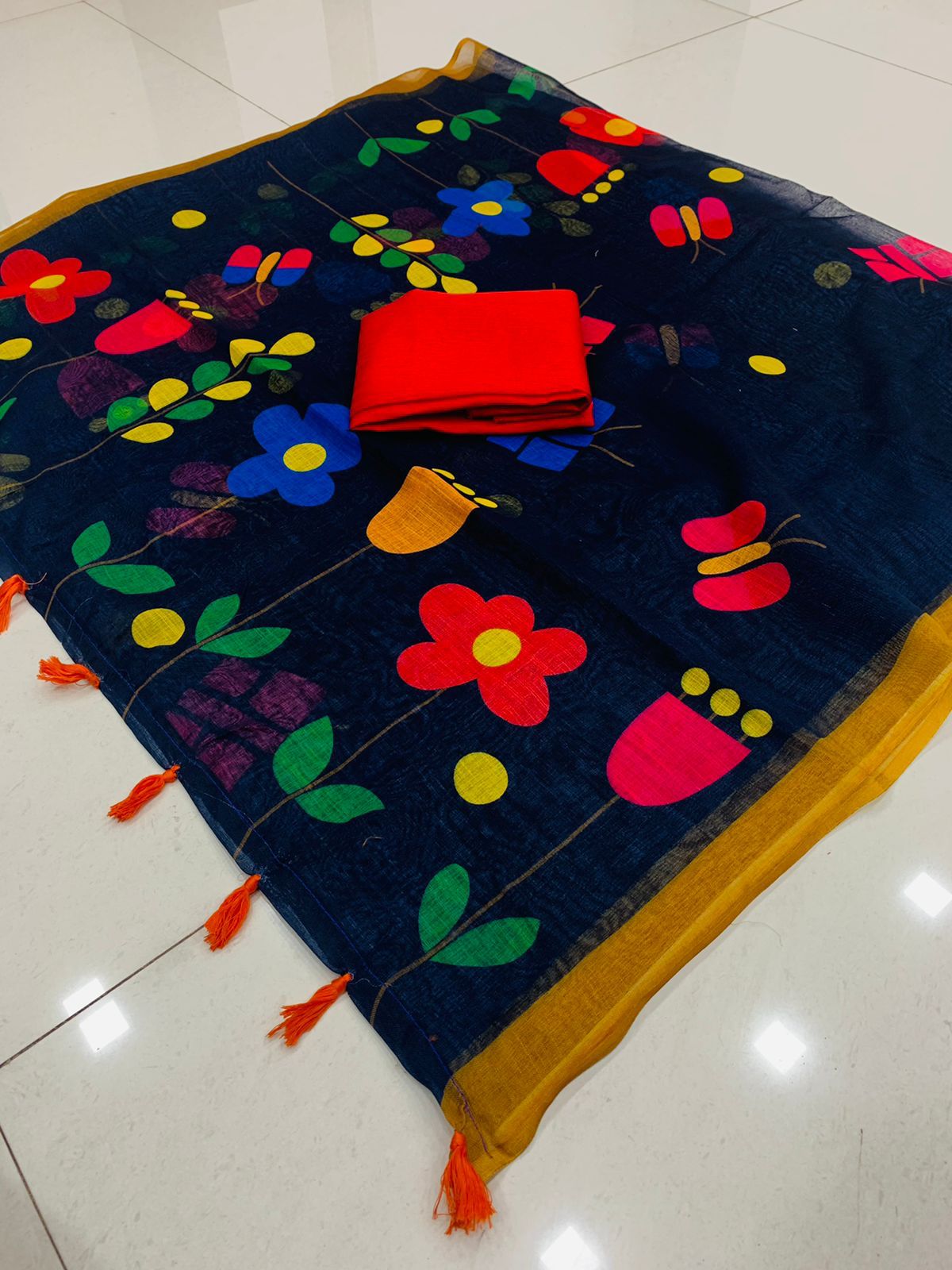 Pure Linen saree Anant Tex Exports Private Limited