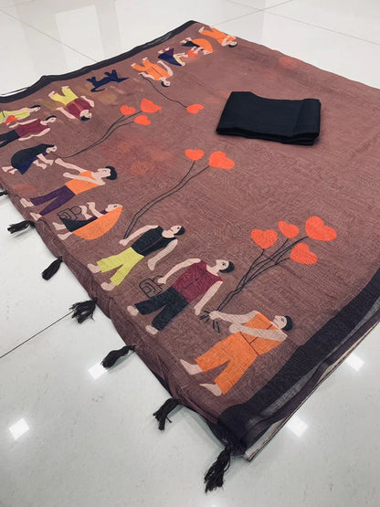 Pure Linen saree Anant Tex Exports Private Limited