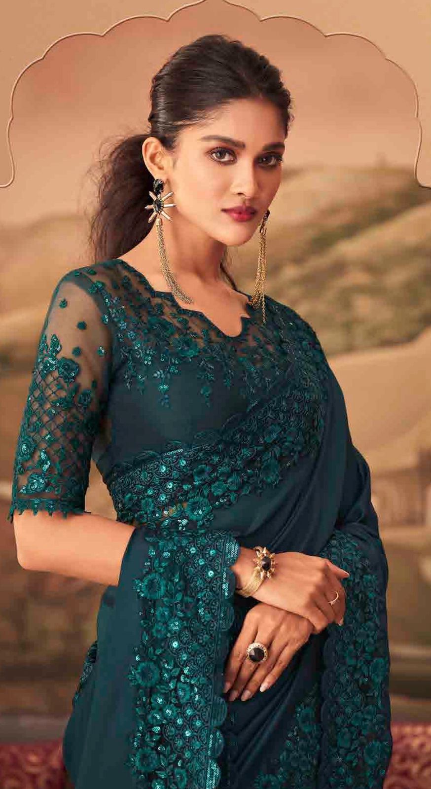 Sandal wood silk Designer Wedding Fancy Sarees Designer 27-35 Anant Tex Exports Private Limited