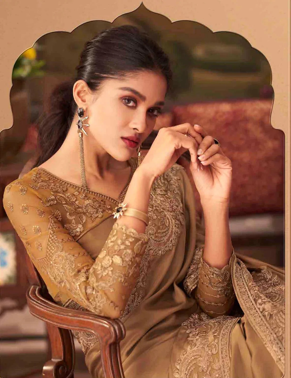 Sandal wood silk Designer Wedding Fancy Sarees Designer 27-35 Anant Tex Exports Private Limited