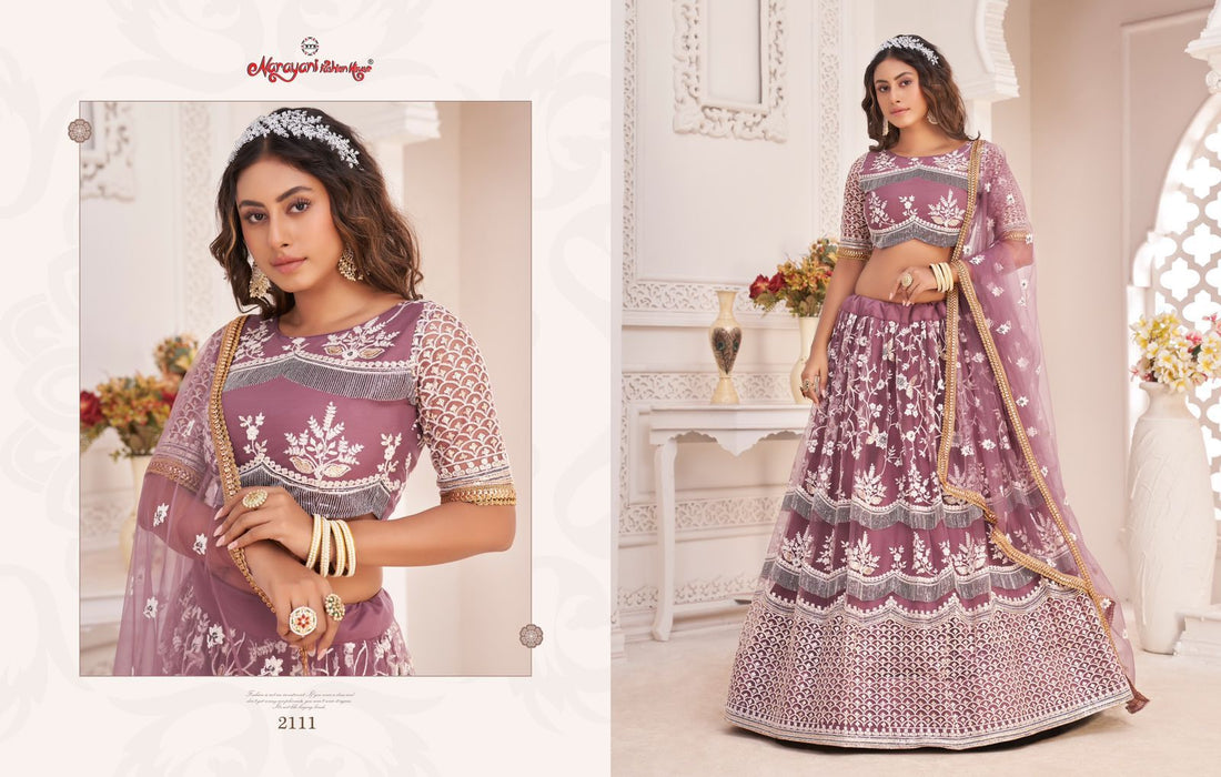 KELAYA VOL-3 BY NARAYANI FASHION HOUSE 2111 TO 2116 SERIES NET HEAVY WORK LEHENGAS Anant Tex Exports Private Limited