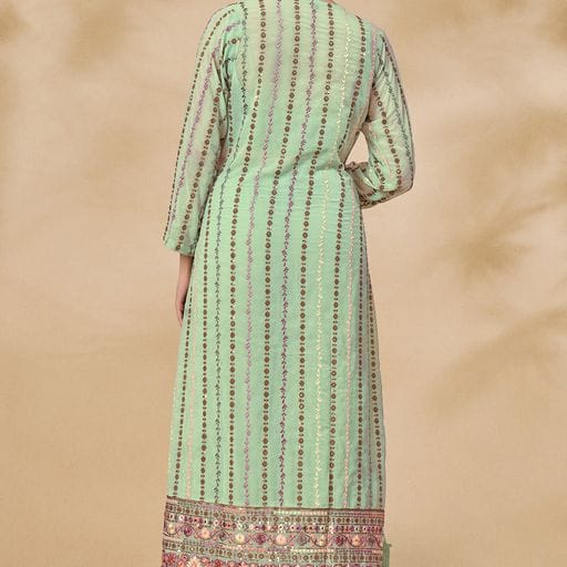 ARYA DESIGNS VOLUME 40 GEORGETTE KURTI WITH BOTTOM AND JACKET Anant Tex Exports Private Limited