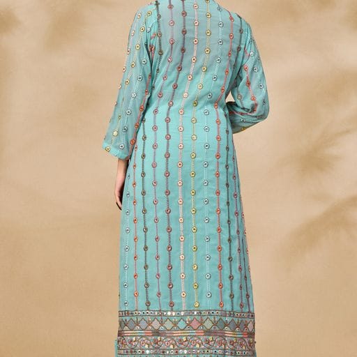 ARYA DESIGNS VOLUME 40 GEORGETTE KURTI WITH BOTTOM AND JACKET Anant Tex Exports Private Limited