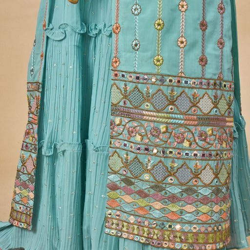 ARYA DESIGNS VOLUME 40 GEORGETTE KURTI WITH BOTTOM AND JACKET Anant Tex Exports Private Limited