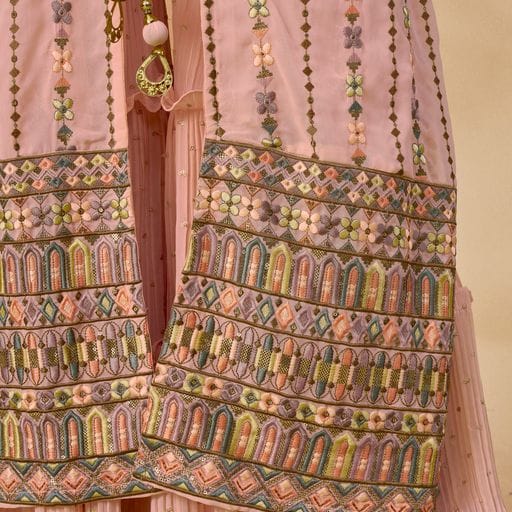 ARYA DESIGNS VOLUME 40 GEORGETTE KURTI WITH BOTTOM AND JACKET Anant Tex Exports Private Limited