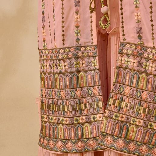 ARYA DESIGNS VOLUME 40 GEORGETTE KURTI WITH BOTTOM AND JACKET Anant Tex Exports Private Limited